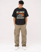Mockup Boxy Heavyweight Tee Black male full-body 16