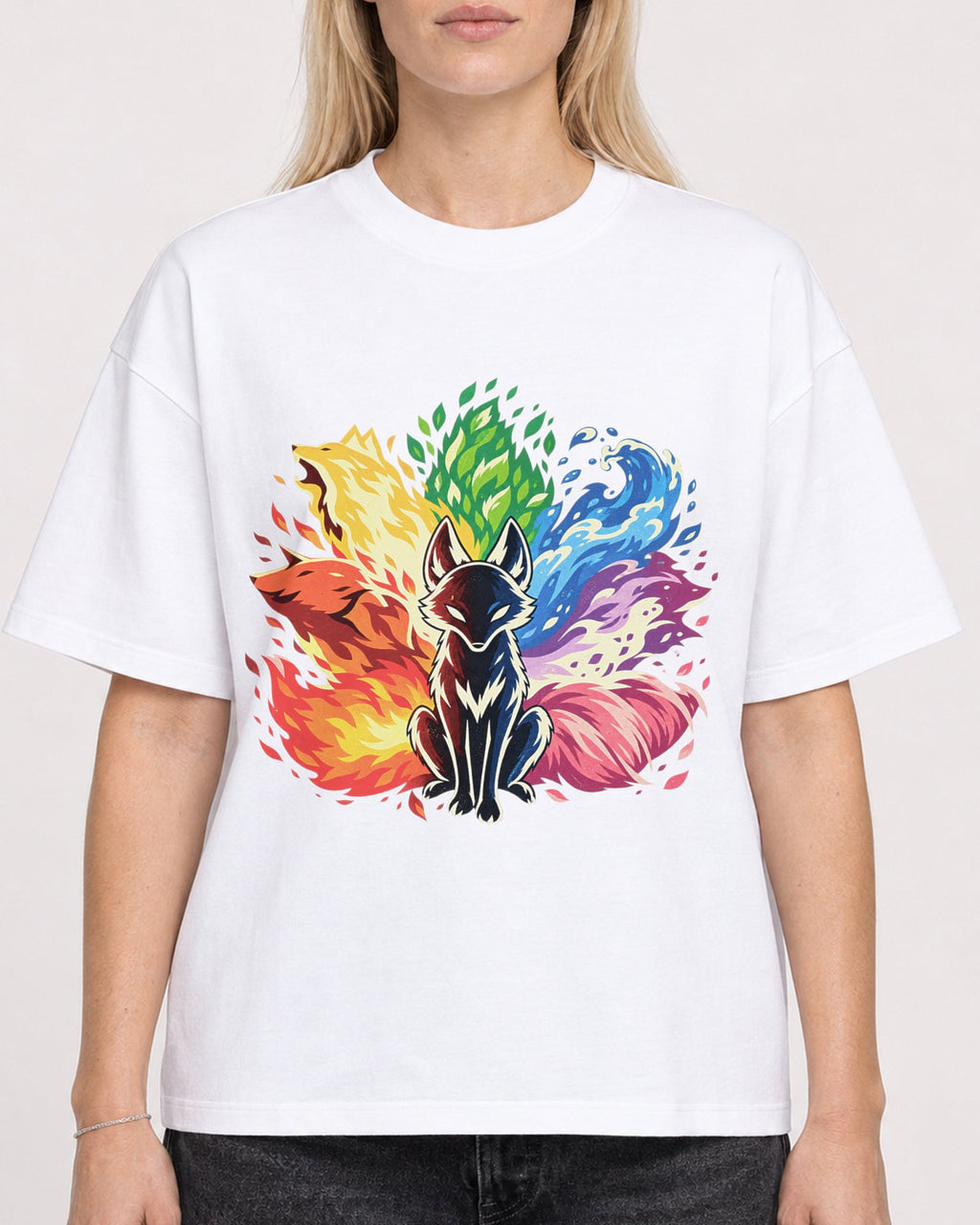 Mockup Boxy Heavyweight Tee White female close-up 08