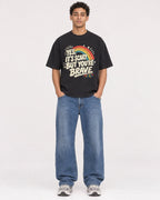 Mockup Boxy Heavyweight Tee Black male full-body 10