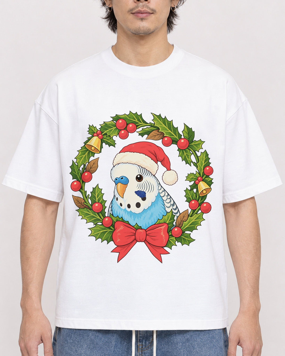 Mockup Boxy Heavyweight Tee White male close-up 03