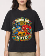 Mockup Boxy Heavyweight Tee Black female close-up 02