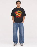 Mockup Boxy Heavyweight Tee Black male full-body 10
