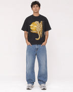 Mockup Boxy Heavyweight Tee Black male full-body 06