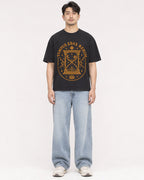 Mockup Boxy Heavyweight Tee Black male full-body 13