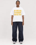 Mockup Boxy Heavyweight Tee White female full-body 34