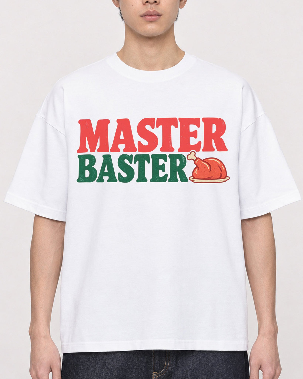 Mockup Boxy Heavyweight Tee White male close-up 01