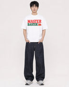 Mockup Boxy Heavyweight Tee White male full-body 01