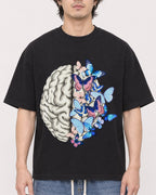 Mockup Boxy Heavyweight Tee Black male close-up 03