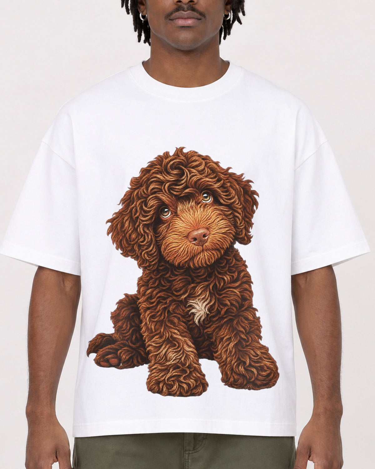 Mockup Boxy Heavyweight Tee White male close-up 04