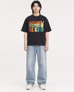 Mockup Boxy Heavyweight Tee Black male full-body 41