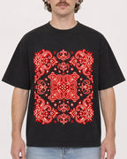 Mockup Boxy Heavyweight Tee Black male close-up 09