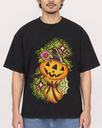 Mockup Boxy Heavyweight Tee Black male close-up 02