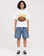 Mockup Boxy Heavyweight Tee White female full-body 26