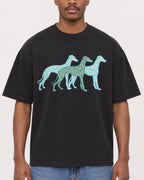 Mockup Boxy Heavyweight Tee Black male close-up 14