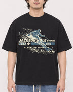 Mockup Boxy Heavyweight Tee Black male close-up 03