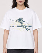 Mockup Boxy Heavyweight Tee White female close-up 03