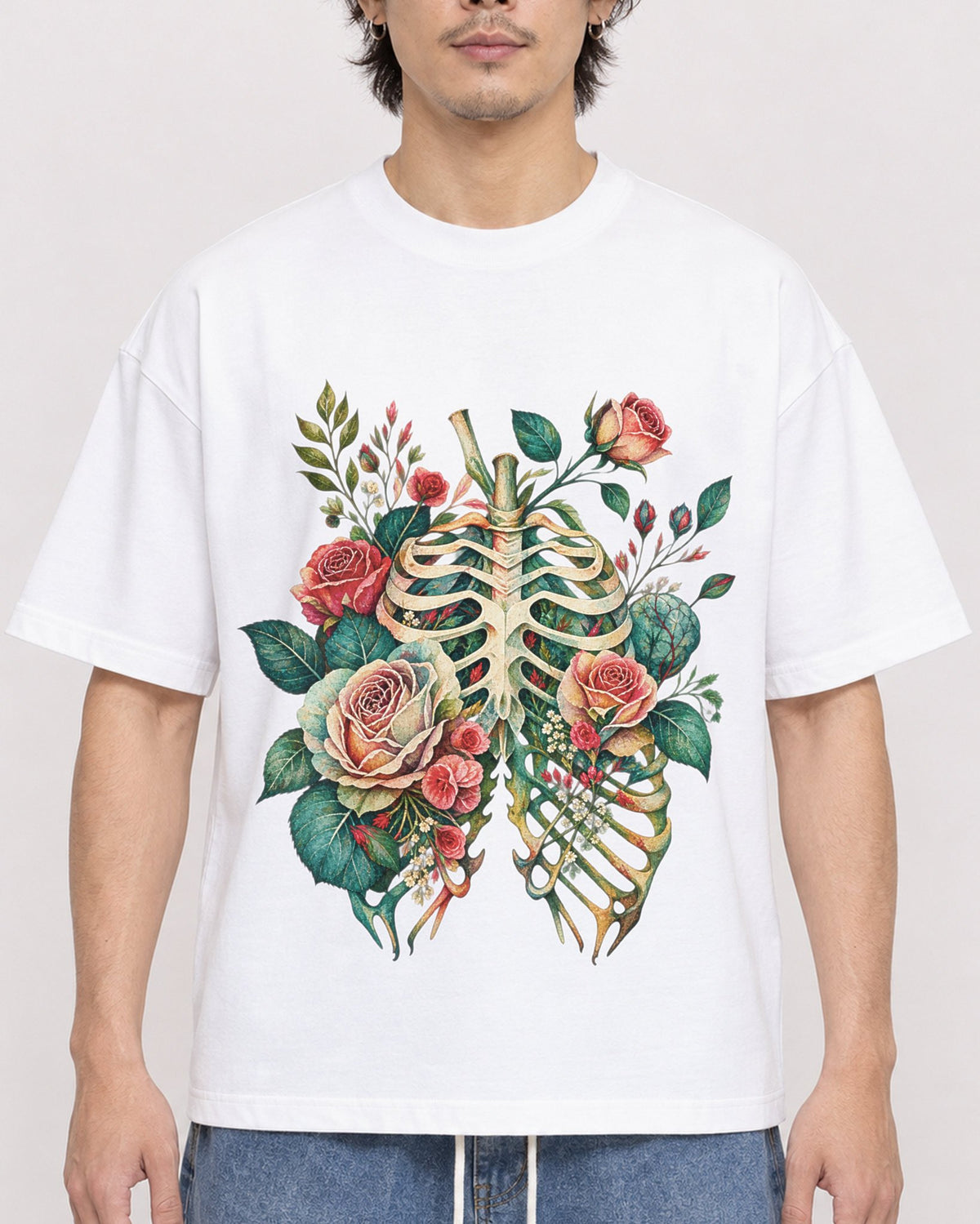 Mockup Boxy Heavyweight Tee White male close-up 03