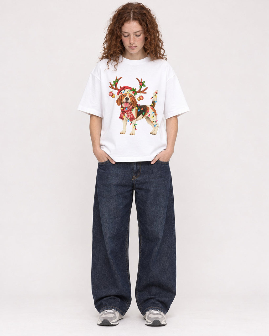 Mockup Boxy Heavyweight Tee White female full-body 09