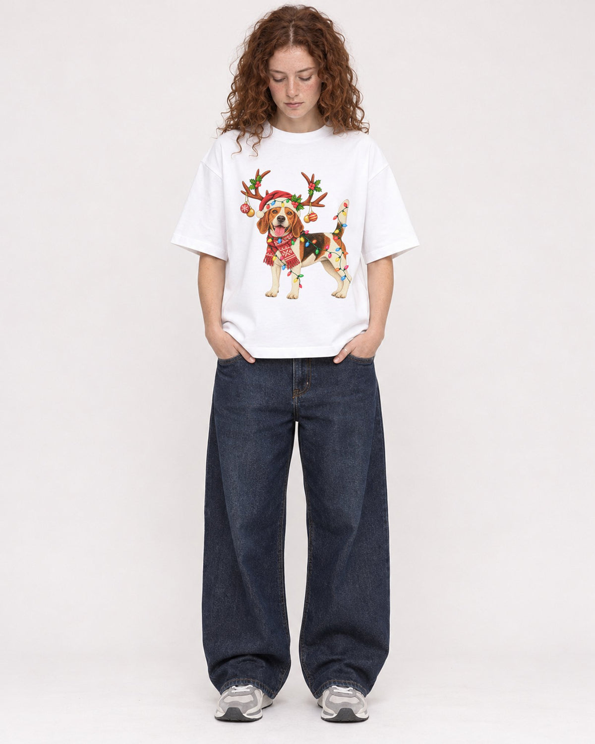 Mockup Boxy Heavyweight Tee White female full-body 09