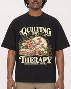 Mockup Boxy Heavyweight Tee Black male close-up 04