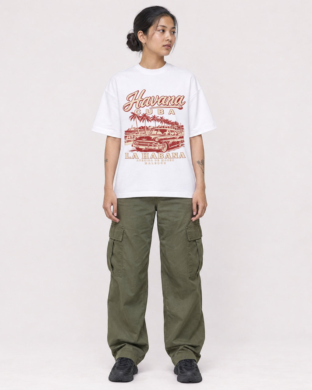 Mockup Boxy Heavyweight Tee White female full-body 12