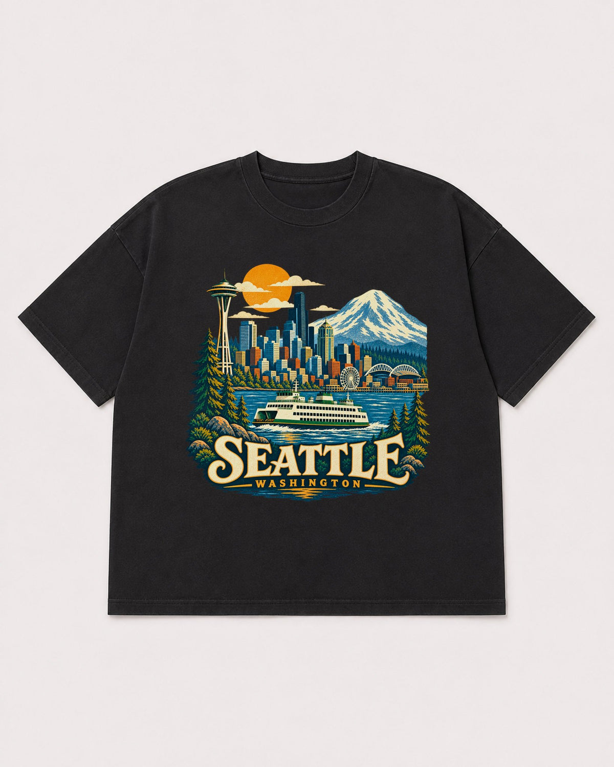 Mockup Boxy Heavyweight Tee Black product