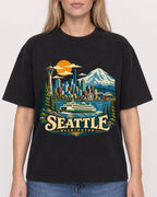 Mockup Boxy Heavyweight Tee Black female close-up 08