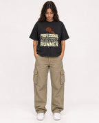 Mockup Boxy Heavyweight Tee Black female full-body 06