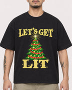 Mockup Boxy Heavyweight Tee Black male close-up 12