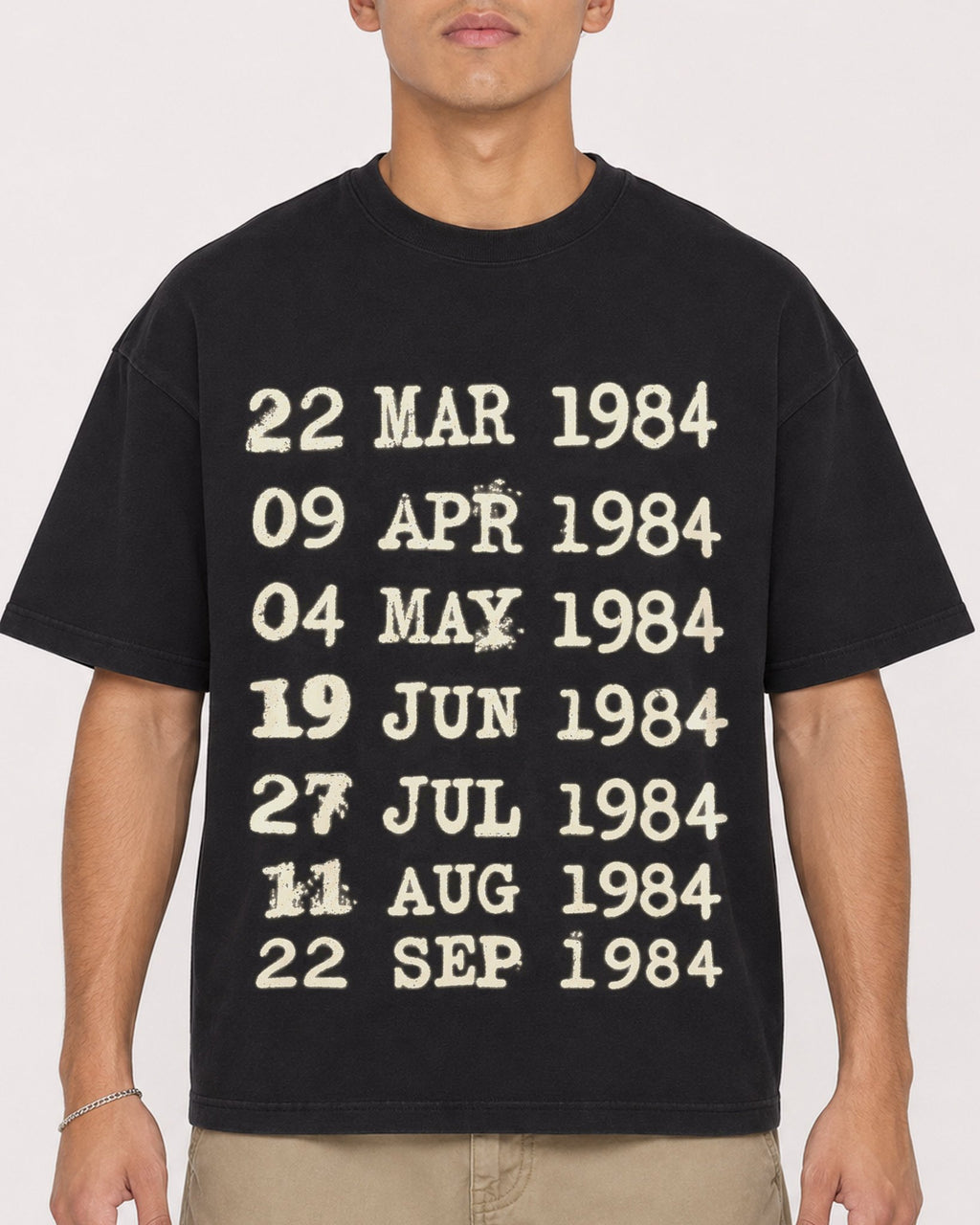 Mockup Boxy Heavyweight Tee Black male close-up 16