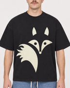 Mockup Boxy Heavyweight Tee Black male close-up 39