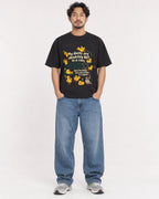 Mockup Boxy Heavyweight Tee Black male full-body 02