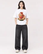 Mockup Boxy Heavyweight Tee White female full-body 03