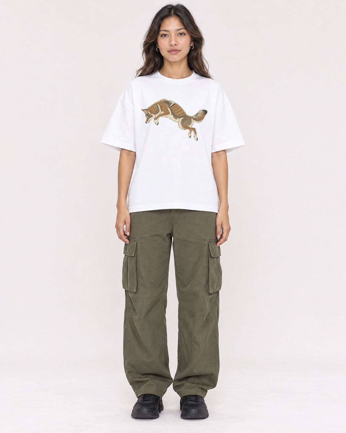 Mockup Boxy Heavyweight Tee White female full-body 02