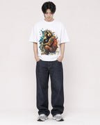 Mockup Boxy Heavyweight Tee White male full-body 11