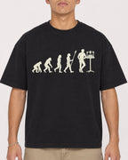 Mockup Boxy Heavyweight Tee Black male close-up 16