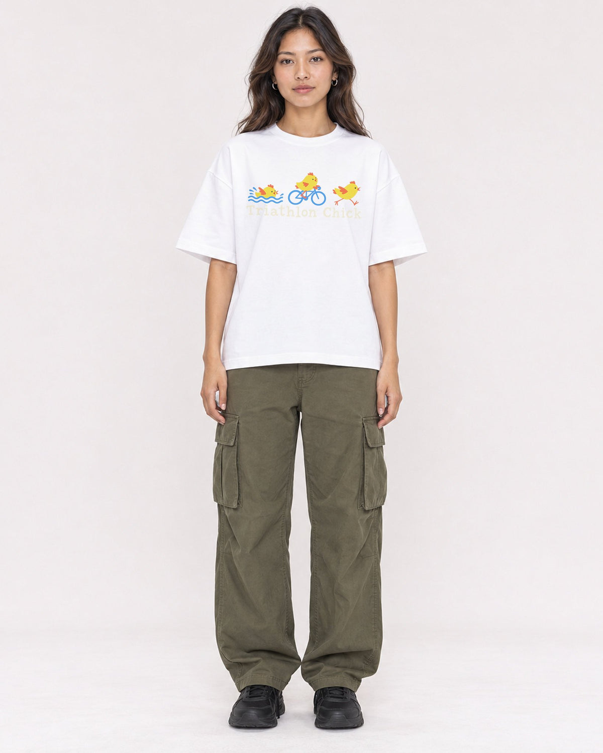 Mockup Boxy Heavyweight Tee White female full-body 02