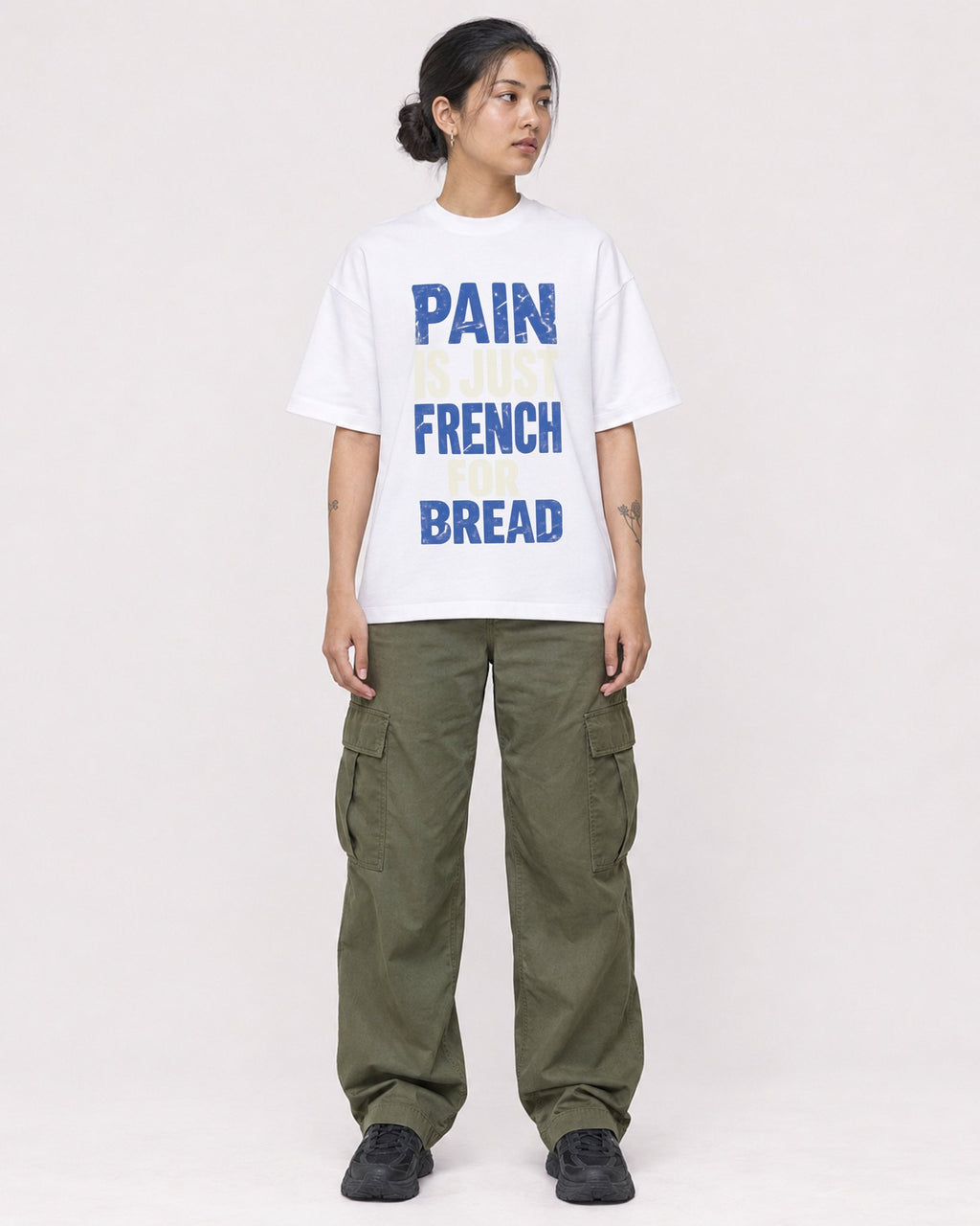 Mockup Boxy Heavyweight Tee White female full-body 12