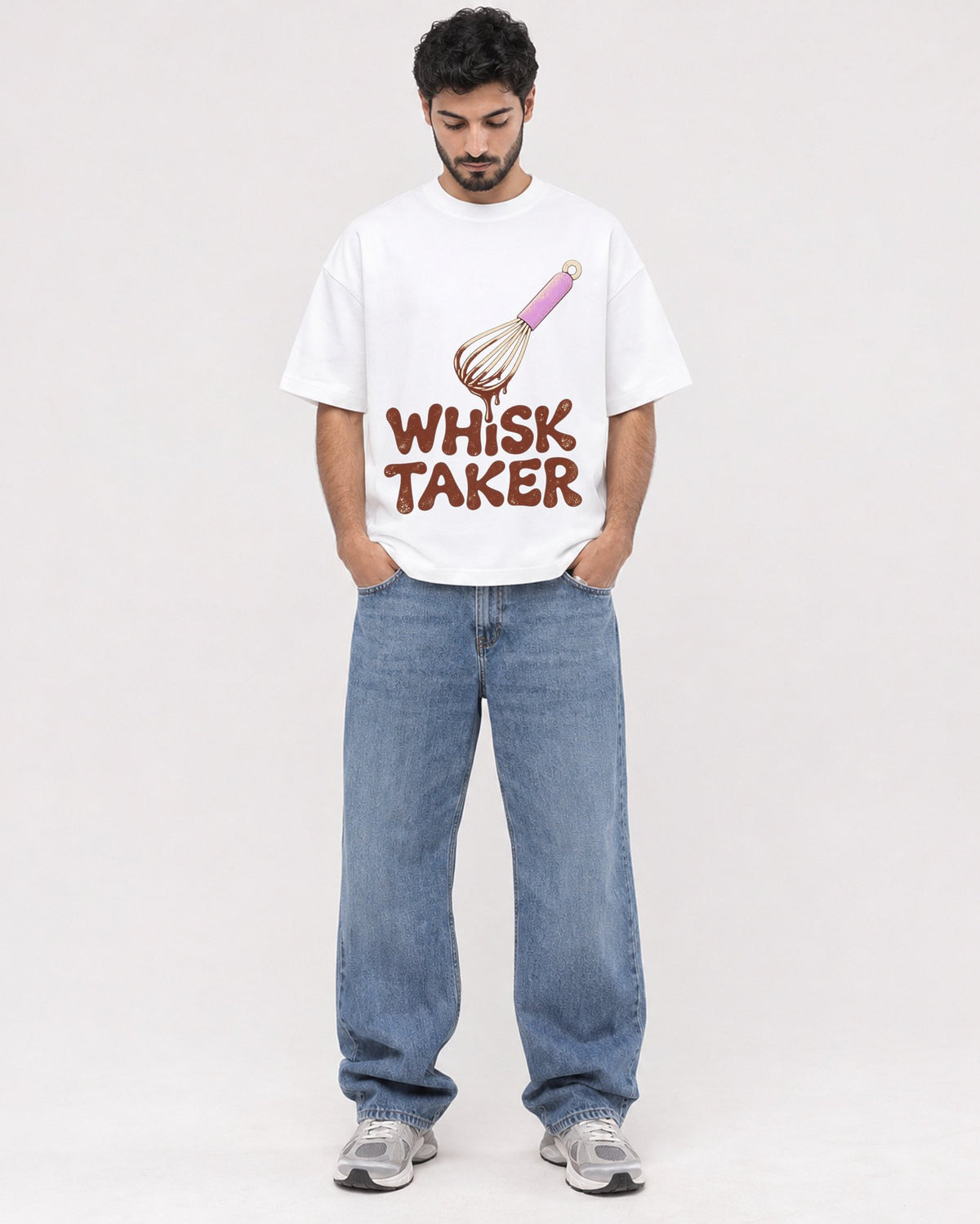 Mockup Boxy Heavyweight Tee White male full-body 07