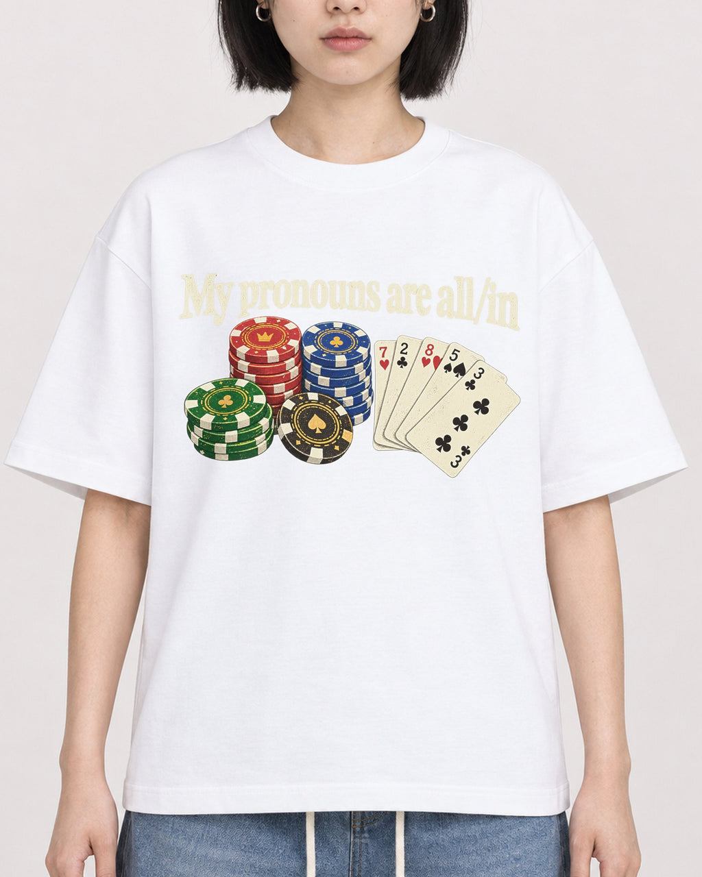 Mockup Boxy Heavyweight Tee White female close-up 11