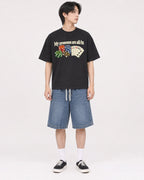 Mockup Boxy Heavyweight Tee Black male full-body 11