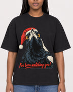 Mockup Boxy Heavyweight Tee Black female close-up 04