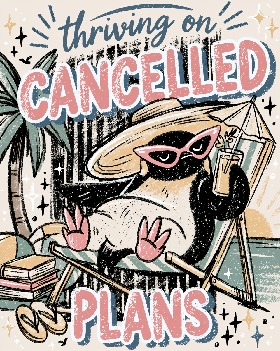 Thriving On Cancelled Plans Shirt - Funny Homebody Beach Bird Tee | Teekop