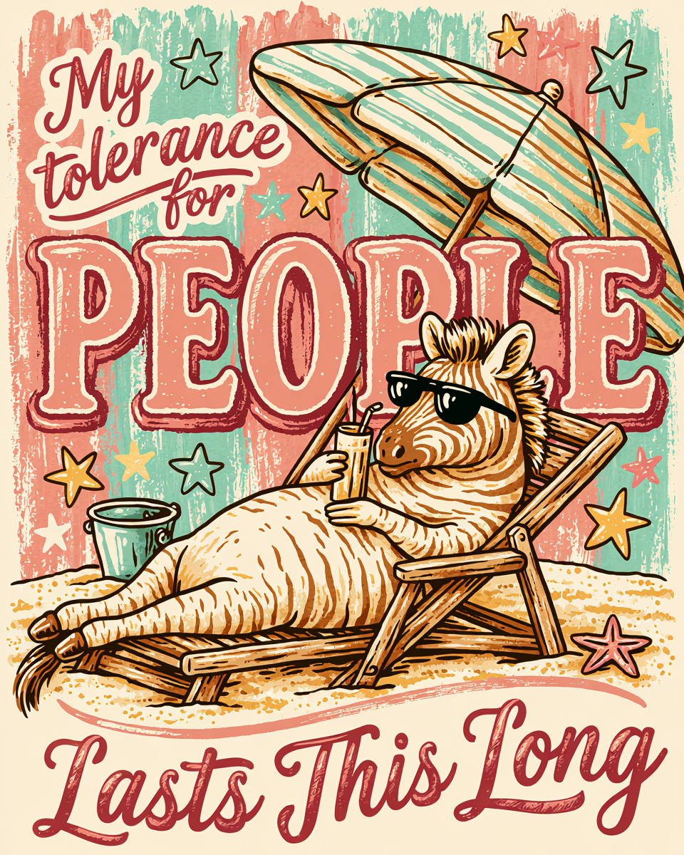 Funny Introvert Shirt - My Tolerance For People Retro Beach Tee | Teekop