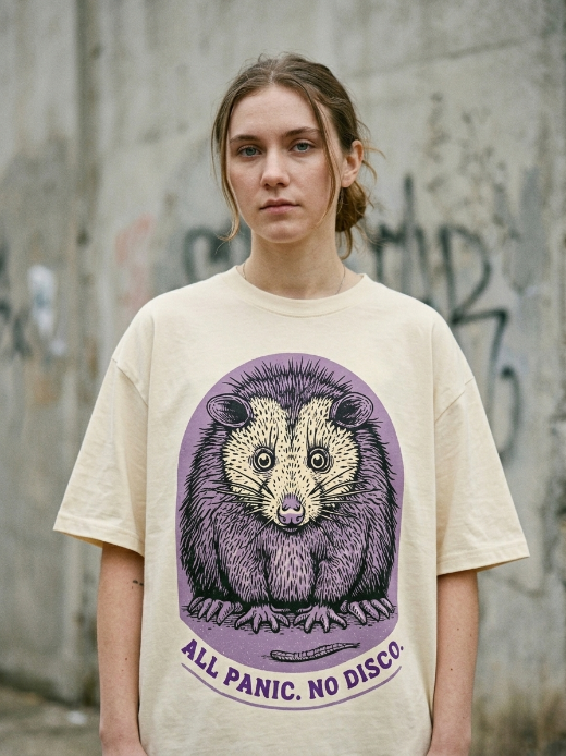 All Panic No Disco Opossum Tee – Anxiety Shirt | Teekop