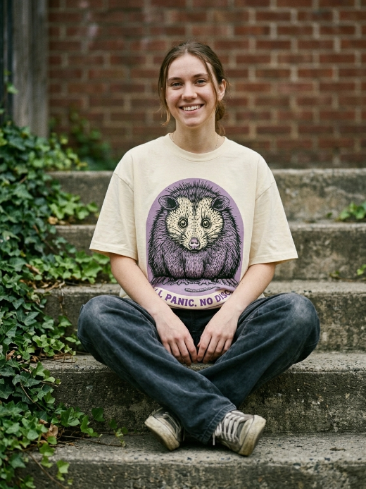 All Panic No Disco Opossum Tee – Anxiety Shirt | Teekop