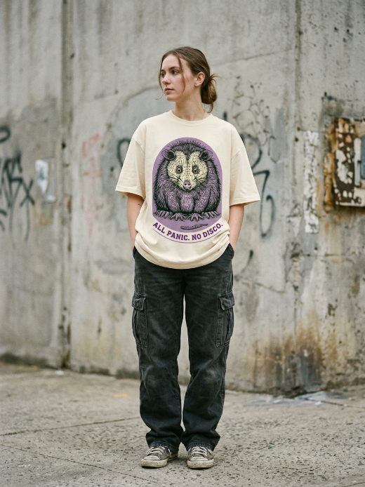 All Panic No Disco Opossum Tee – Anxiety Shirt | Teekop