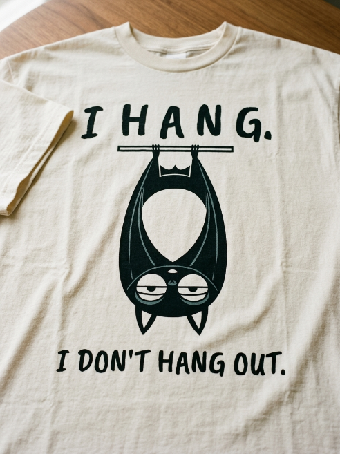 Funny Introvert Tee – "Mort" Introvert Shirt – I Hang, I Don't Hang Out | Teekop