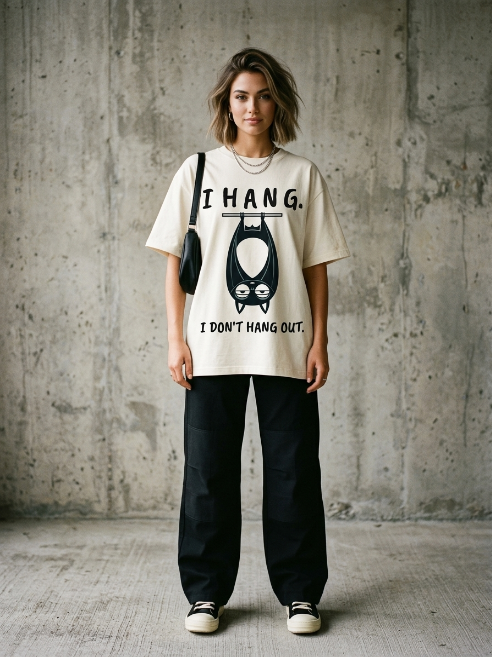 Funny Introvert Tee – "Mort" Introvert Shirt – I Hang, I Don't Hang Out | Teekop
