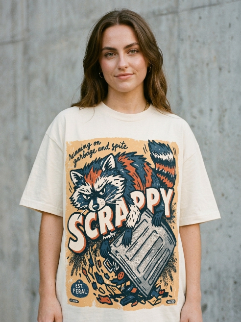 Funny Raccoon Shirt - Running On Garbage And Spite Vintage Tee | Teekop